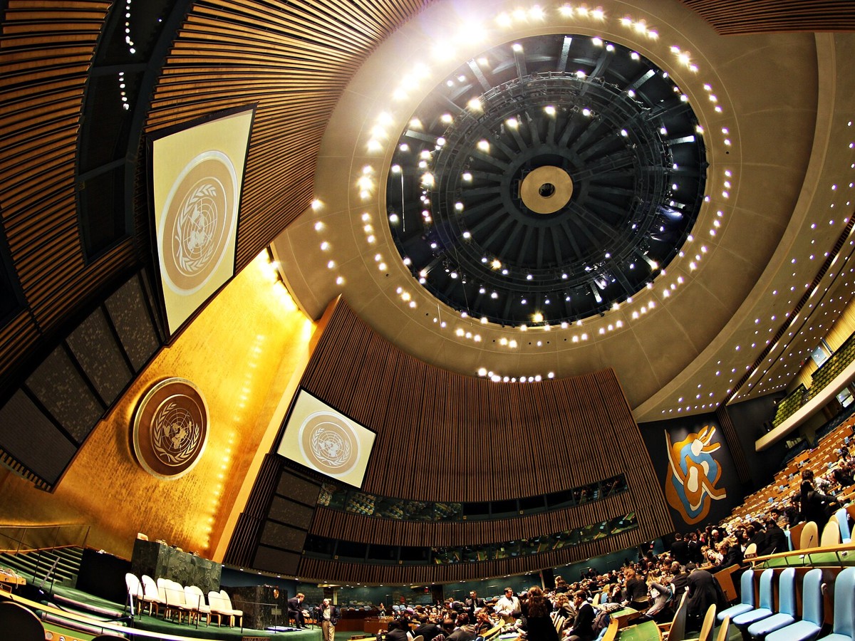 El salón de la Asamblea General de las Naciones Unidas, en Nueva York (foto de archivo).