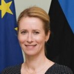 Kaja Kallas, retrato recortado de la fotografía de Tallin del19julio2024.