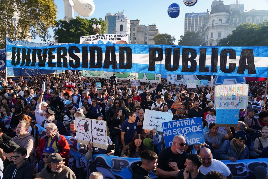 Marcha en defensa de la universidad pública, en una movilización anterior al Congreso.