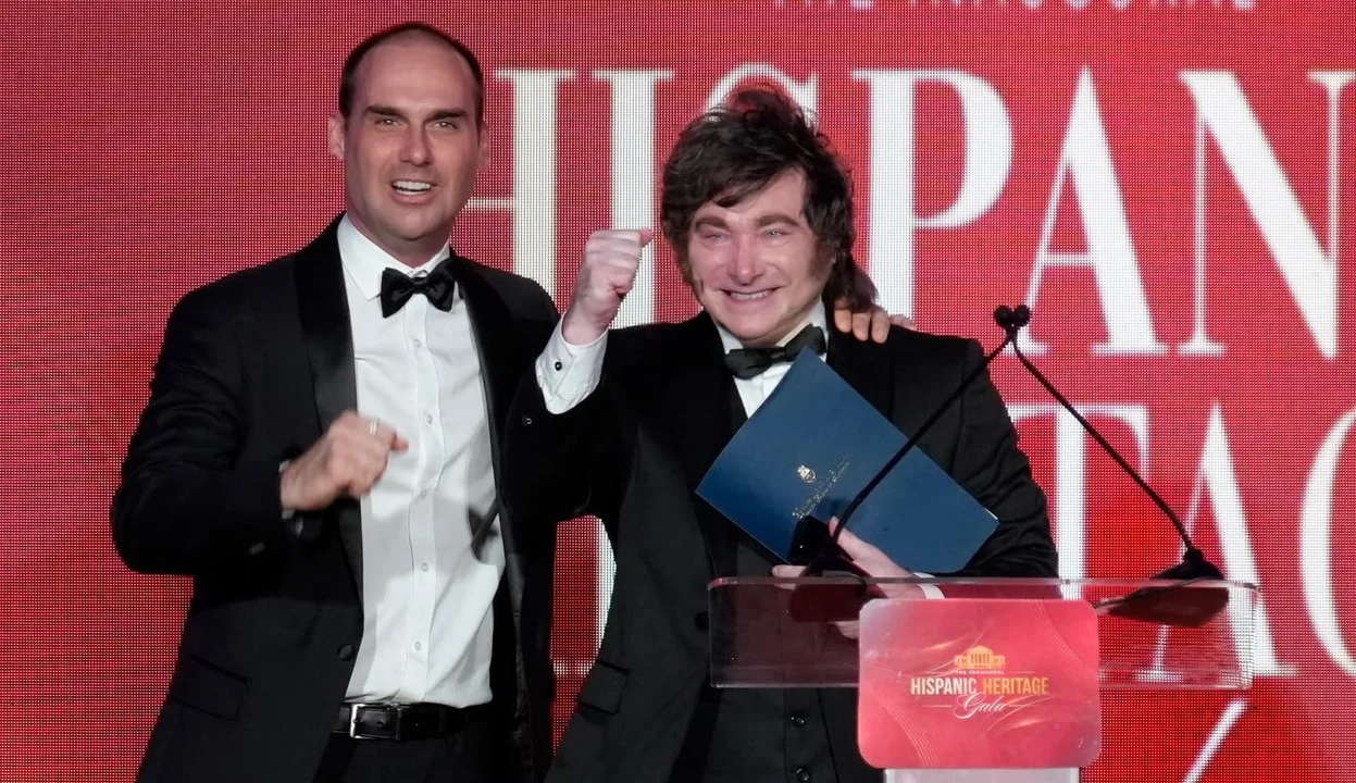 Javier Milei durante la Gala Oficial de la Herencia Hispana en Washington.