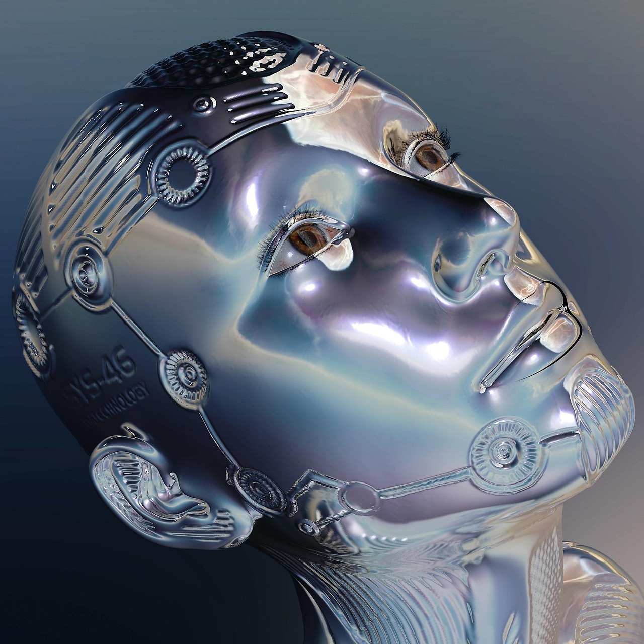 Ilustración de un robot de inteligencia artificial