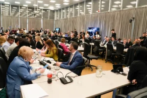 El plenario de las comisiones de Defensa, Legislación Penal y Relaciones Exteriores de Diputados.