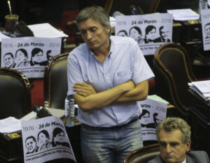 Máximo Kirchner en el recinto de la Cámara de Diputados.