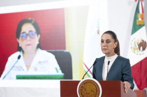 Claudia Sheinbaum, durante una conferencia de prensa en Palacio Nacional (foto de archivo).