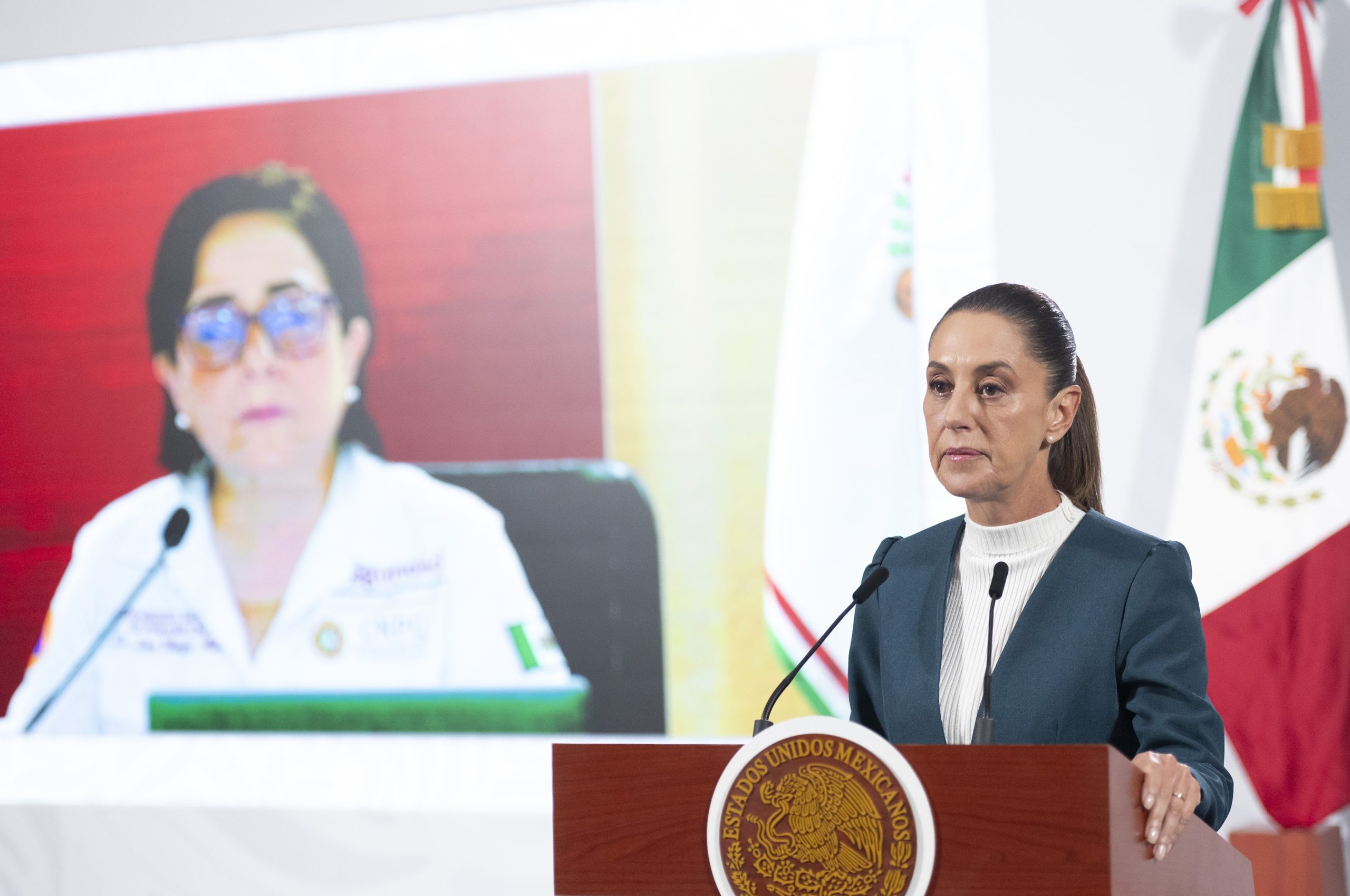 Claudia Sheinbaum, durante una conferencia de prensa en Palacio Nacional (foto de archivo).