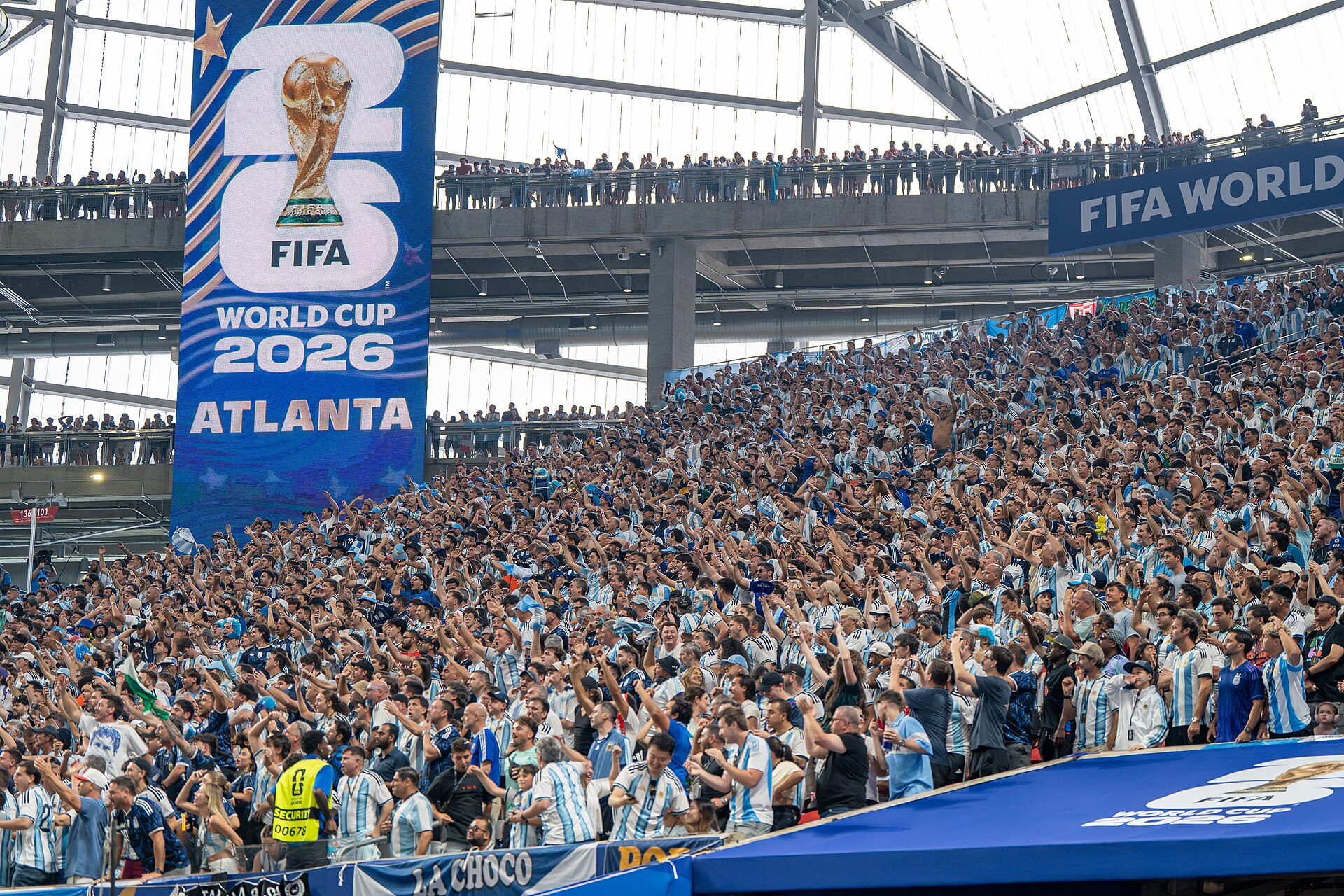 Hinchas en el estadio de Atlanta durante el partido Argentina-Egipto del Mundial 2026 (foto de archivo).