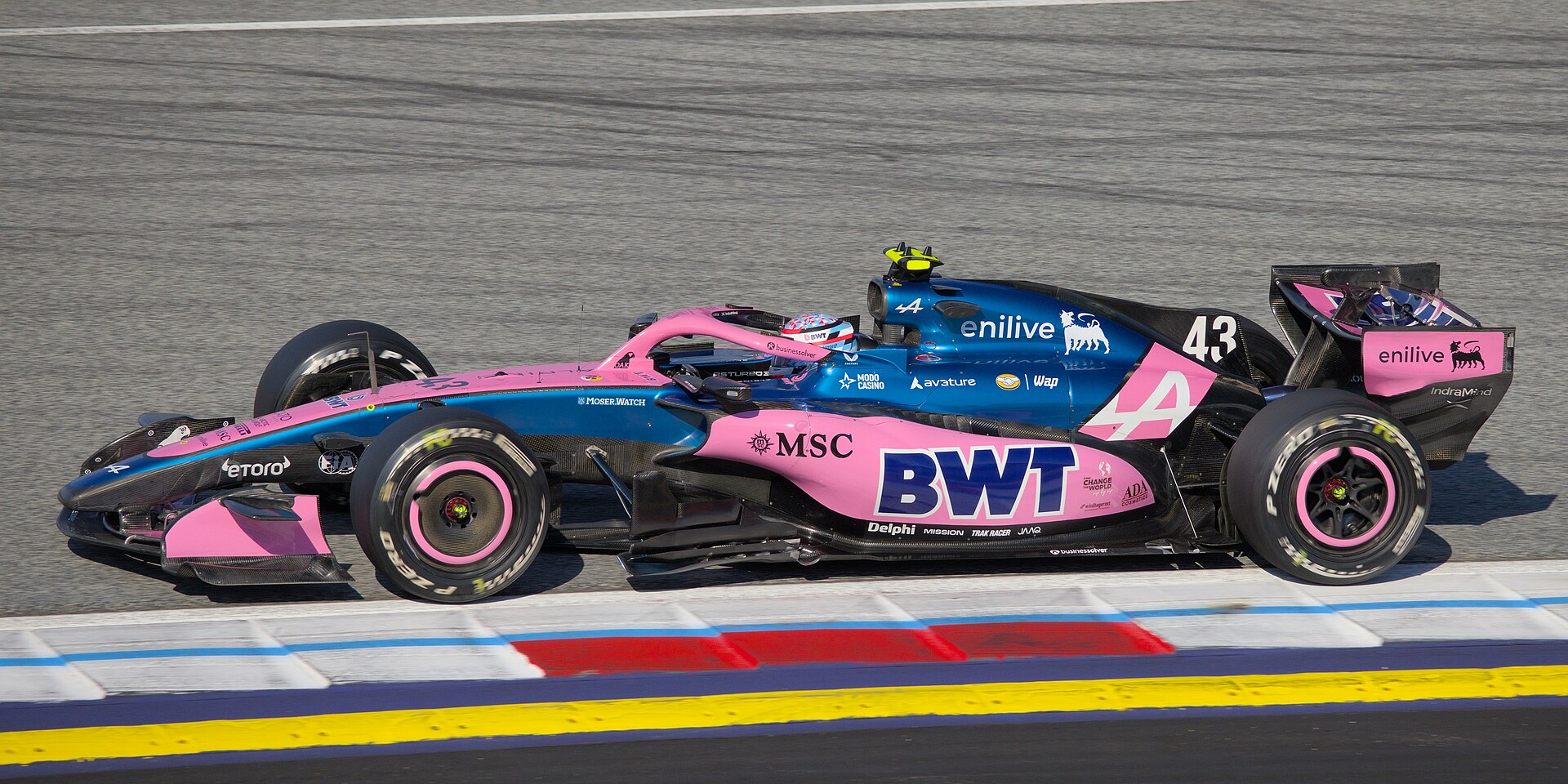 Franco Colapinto con el Alpine número 43 (foto de archivo).